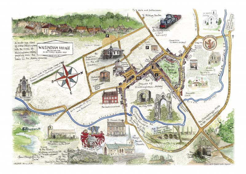 Illustrated map of Walsingham village