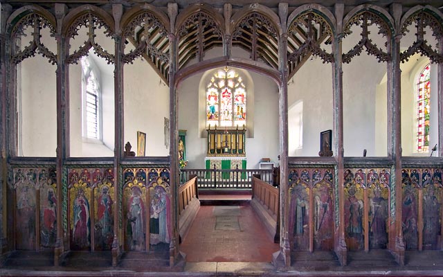 Rood screen in St Giles Church, Houghton St Giles